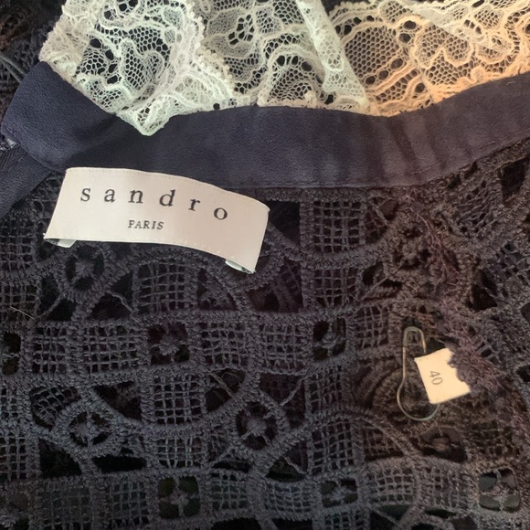Sandro, Lace dress with trim on the collar - Picture 7 of 7